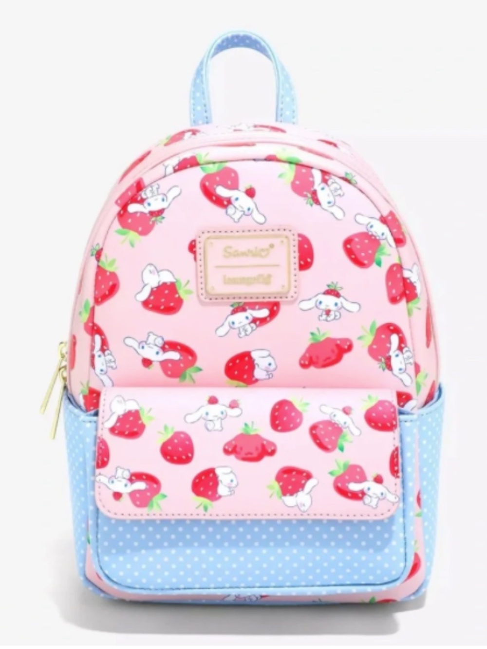 Loungefly Sanrio Cinnamoroll Strawberry Allover Print Mini Backpack Pastel Pink